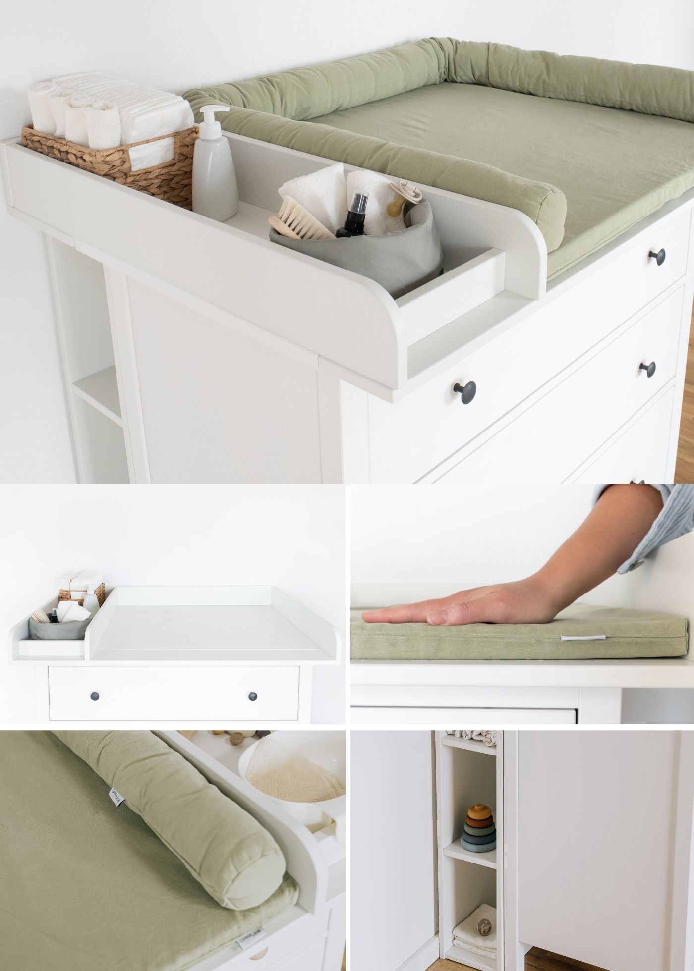 Set for IKEA HEMNES as changing unit in eucalyptus (6 products)